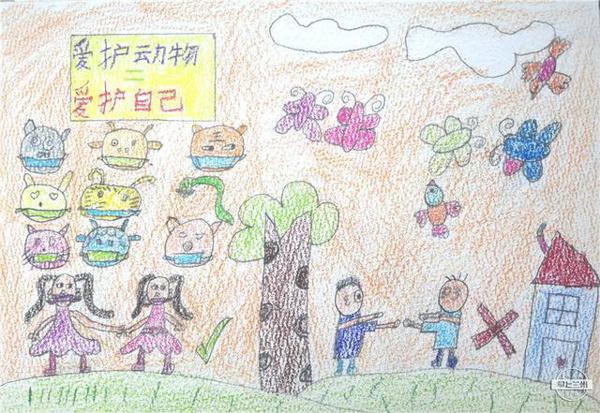 「战疫镜头」孩子们眼中的“疫情”丨兰州晨报绘画作文征集展② 2