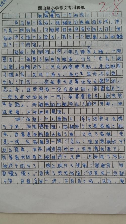 一张特殊的考卷作文