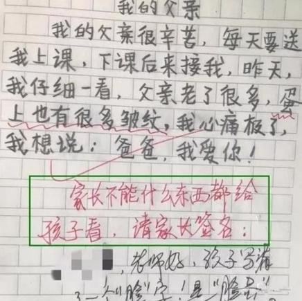 小学生作文走红,爸爸“尴尬”不敢回家,女老师:别啥都给孩子看 1