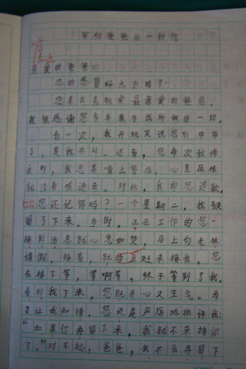写给爸爸的一封信作文300字