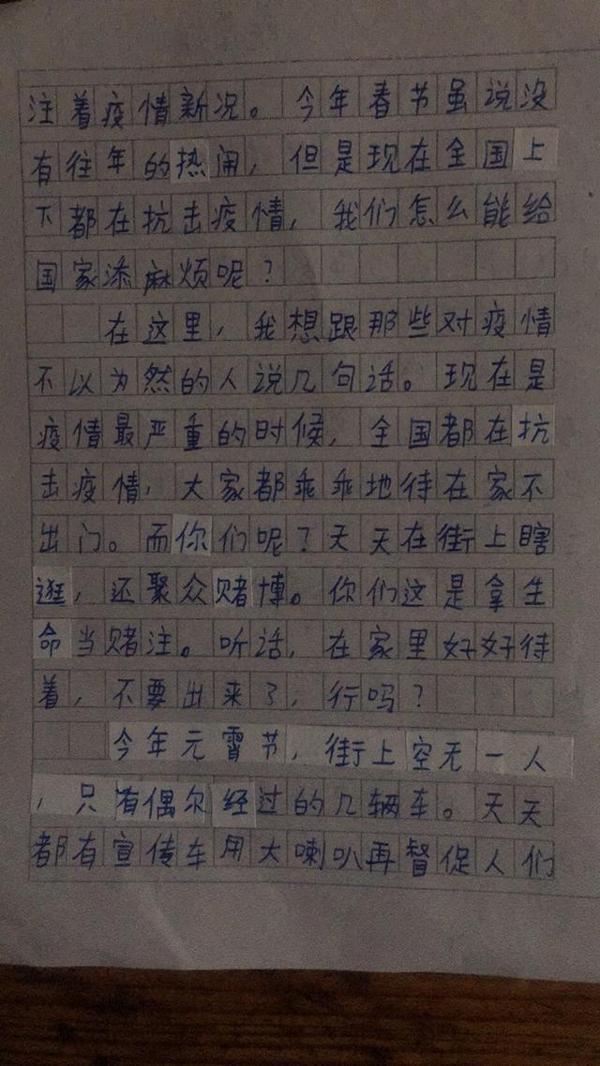 特殊的元宵节!孩子写的这篇作文太真实,献给疫情下的每一个人 1