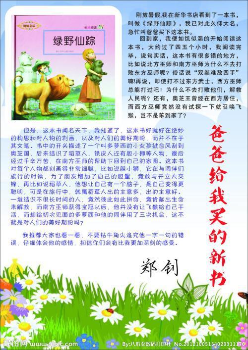 读《绿野仙踪》有感 三年级读后感400字