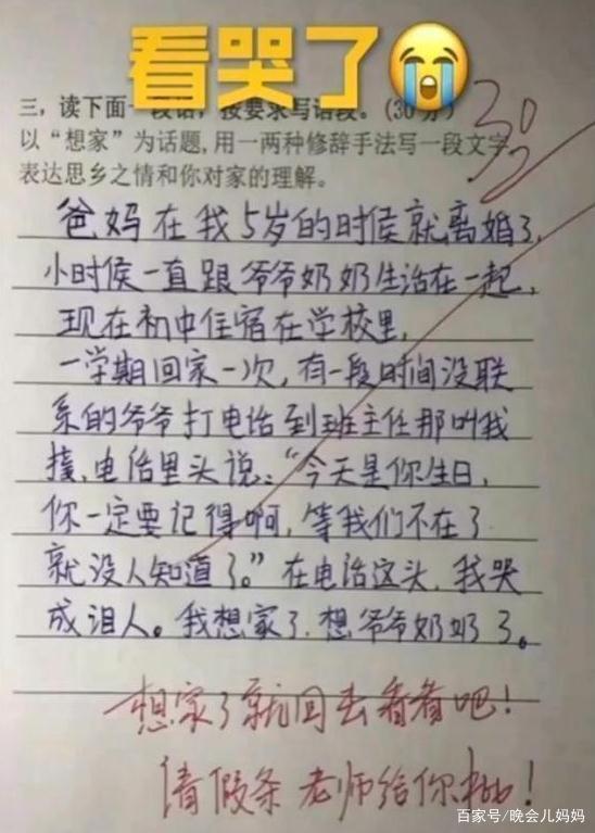 6年级学生作文《孤独》,整篇没有“孤独”二字,老师却泣不成声 3