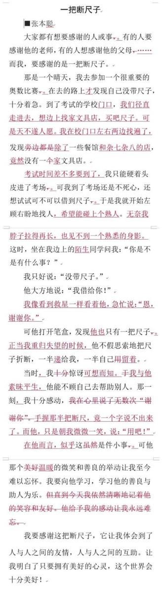 一截断尺的作文