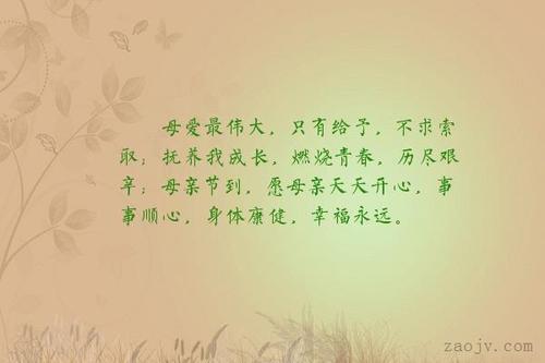描写母爱伟大的句子
