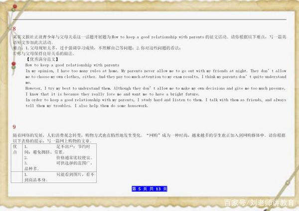 7-9年级:全部英语作文汇总!看完,英语作文1分不扣! 4