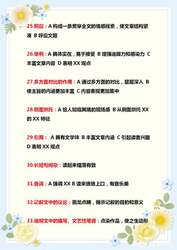 小学语文:答题模板+满分作文范文,特别是五六年级学生必须掌握 6