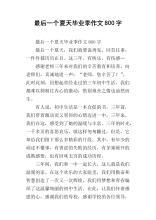 最后一个夏天-毕业季作文1200字