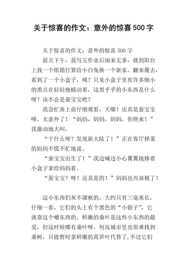 意外的惊喜作文750字