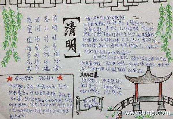 2020年最新清明节传统节日手抄报 2
