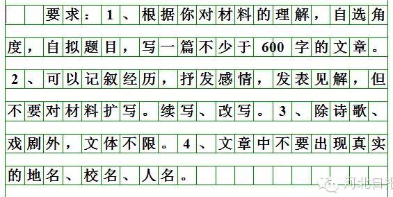 2010天津市高级中学入学考试作文主题：材料构成