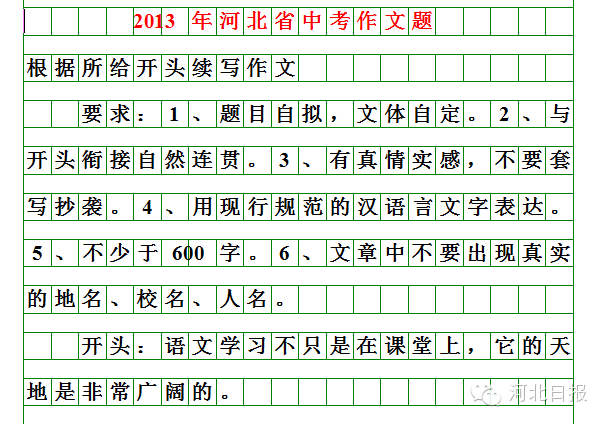 2010年长春高中入学考试作文主题：选题作文