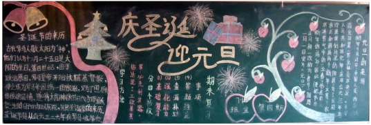 圣诞节和元旦黑板报