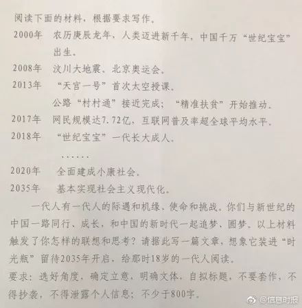 2011年广东省高考作文题目：返原