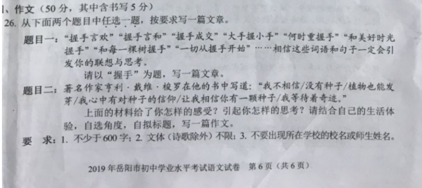 2006河南省高考作文专题
