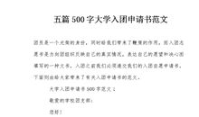 大学入团申请书格式范文（三）