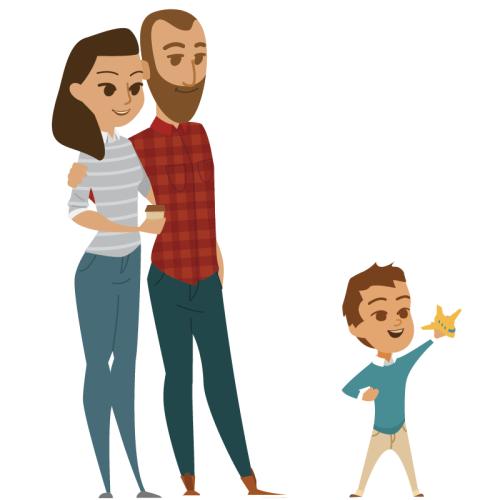 和家人一起散步600字