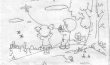 五年级看图作文：两个小朋友放风筝_200字