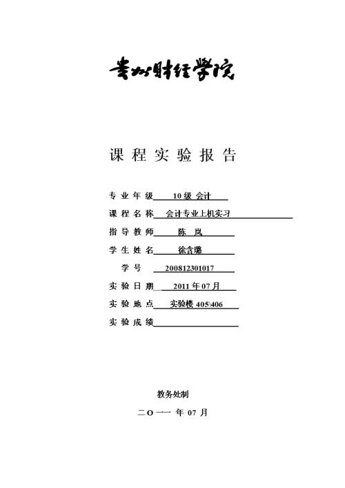 会计实务报告样本3_1500字