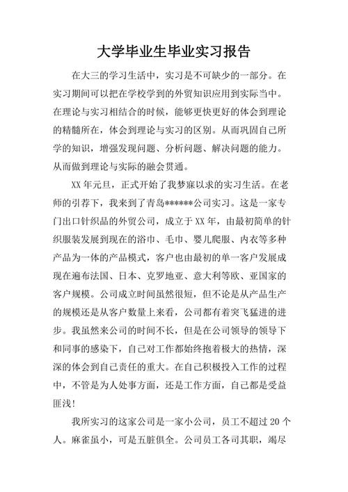 大学毕业生个人实习报告III_3000字