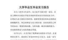 大学毕业生的个人实习报告三_3000字