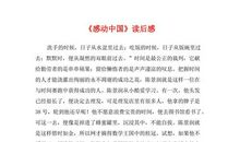 《感动中国》观后感_500字