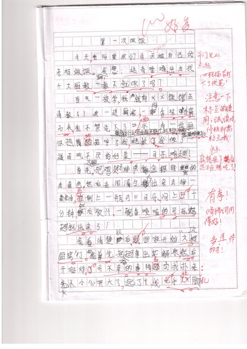 小学二年级写作活动构成：初次烹饪_200字