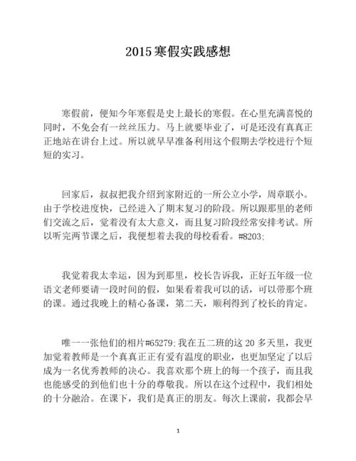 寒假实习经验论文样本