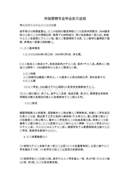 市场营销实习经验