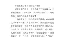 关于平安夜的作文：平安夜_400字