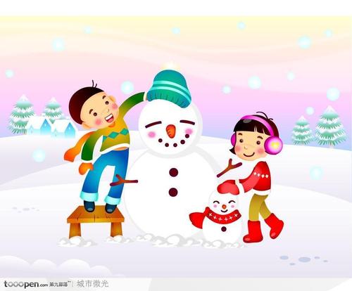 关于堆雪人的组成：堆雪人_450个单词