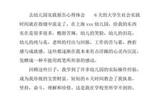 幼儿园实习记录