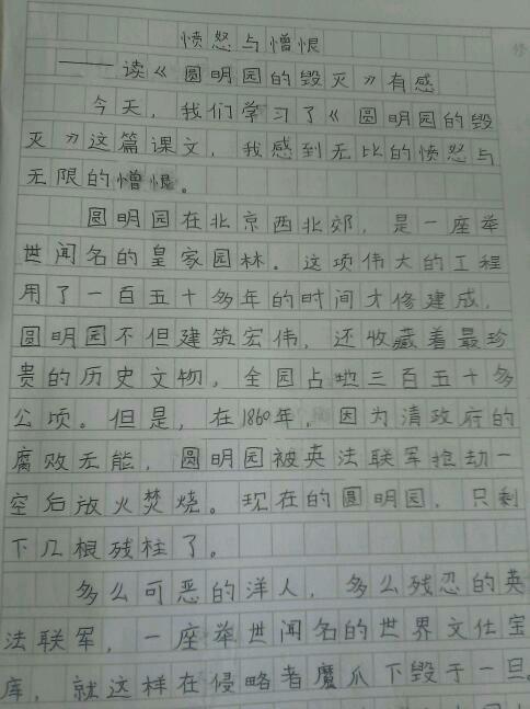 关于阅读《颐和园的毁灭》的思考_500字