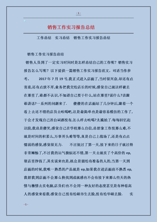 实习总结报告