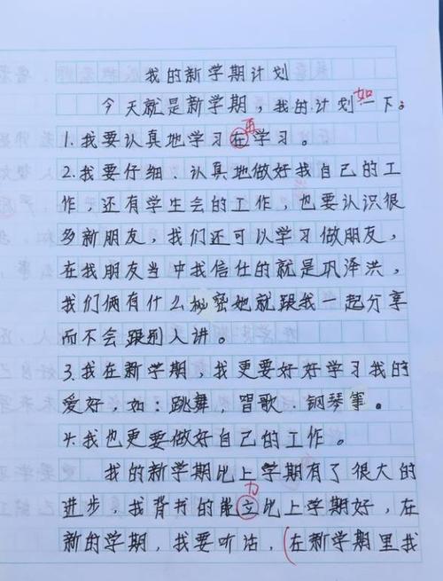 新学期新计划组成_450字