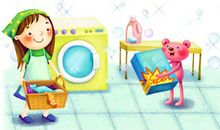 一年级暑假日记： 洗衣服_200字