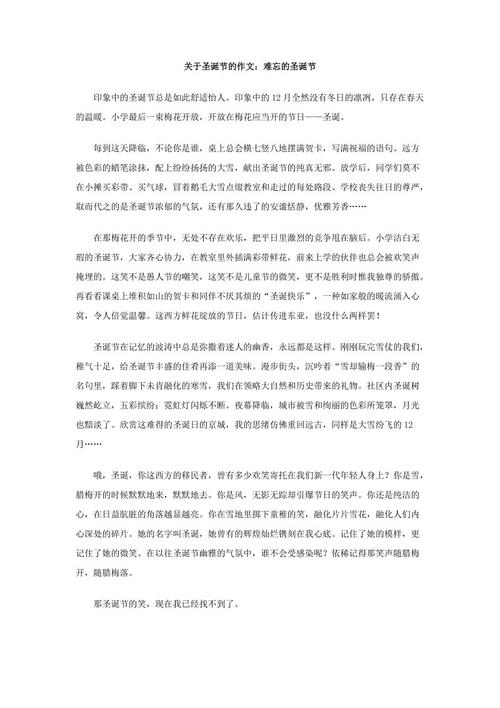 关于圣诞节的构图：关于圣诞节_350个单词的思考