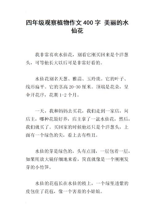 水仙花观察_400字