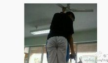 梯子不用时请横着放