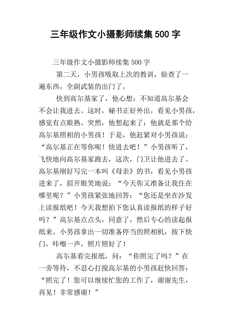 小摄影师_300字
