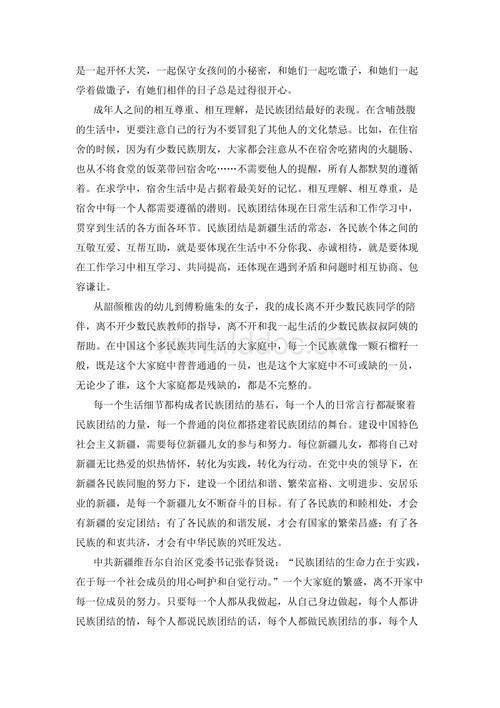 全国团结演讲：我了解unity_700字