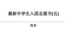 优秀高中生入团志愿书（五）