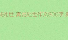 真诚_800字