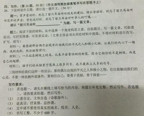 2016年宁夏高中入学考试作文主题：我尝到了_______的味道