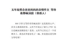 五年级话题作文：浓浓亲情_350字