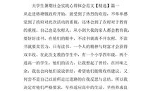 最新大学生暑期实践心得体会