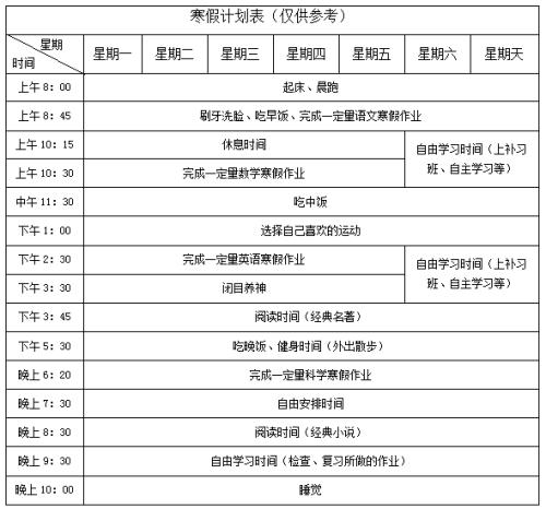 个人寒假学习计划（1）
