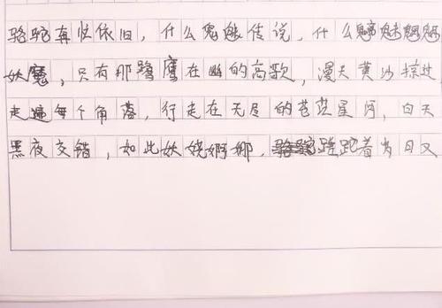 关于同学的作文：“骆驼” _600个单词