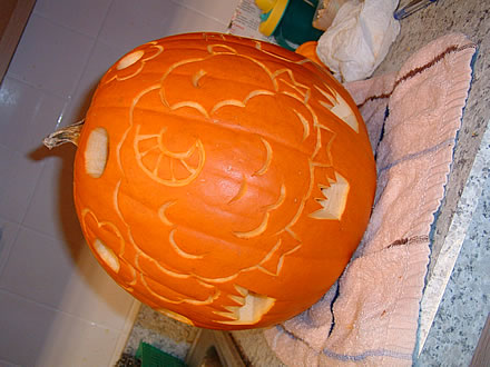 jack-o-lantern-“ Little Mut＆Hello Kitty” jack-o-lantern_100个字的制作2