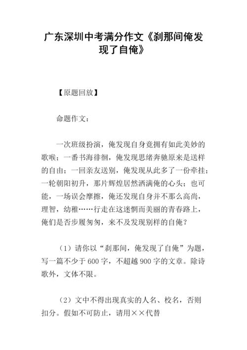 2018广东深圳高中高考满分作文